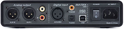 Matrix Audio Mini-i Pro 24-bit/384kHz DSD DXD DAC & Headphone Amplifier Rear